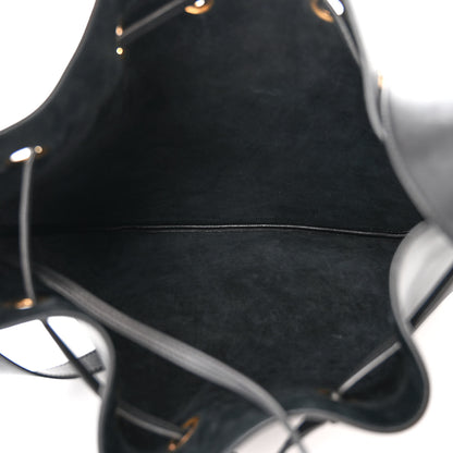 Saint Laurent Smooth Calfskin Paris VII Large Flat Hobo Black 6 of 15