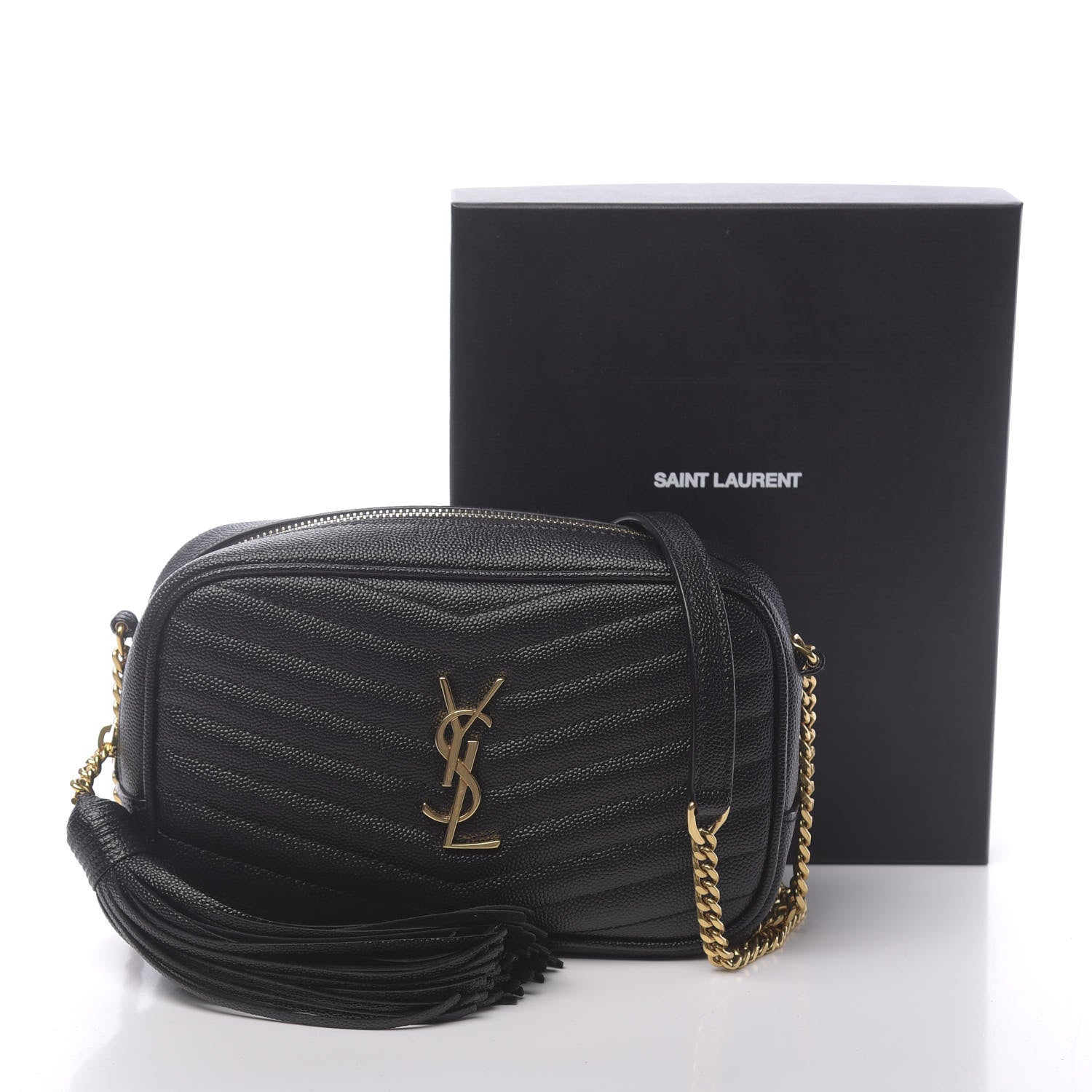Saint Laurent Grain De Poudre Matelasse Monogram Mini Lou Camera Bag Black 11 of 11