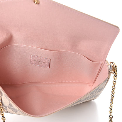 Louis Vuitton Damier Azur Pochette Felicie Chain Wallet Rose Ballerine 5 of 11