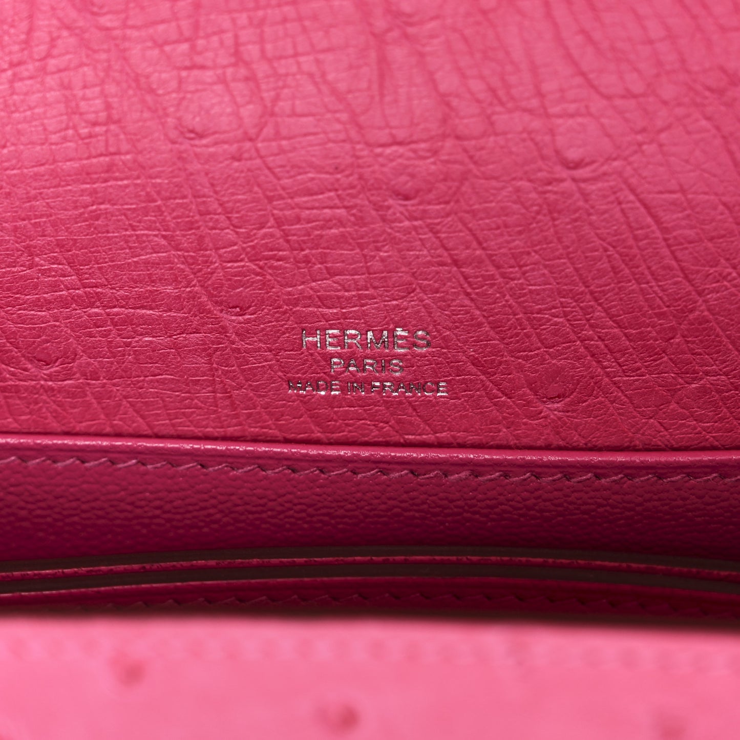 Ostrich Mini Sac Roulis Rose Tyrien
