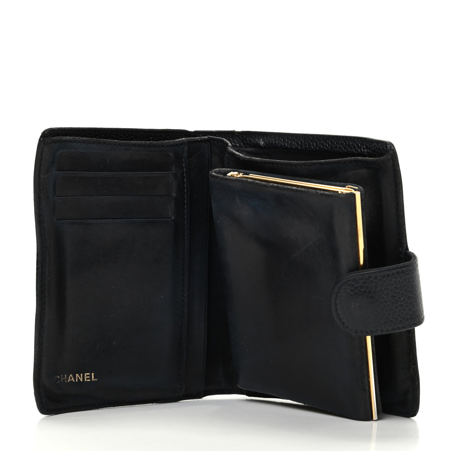 Chanel Caviar Timeless CC Compact French Wallet Black 5 of 7