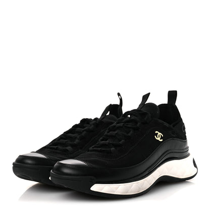 Chanel Velvet Calfskin Mixed Fibers CC Sneakers 40.5 Black 4 of 11