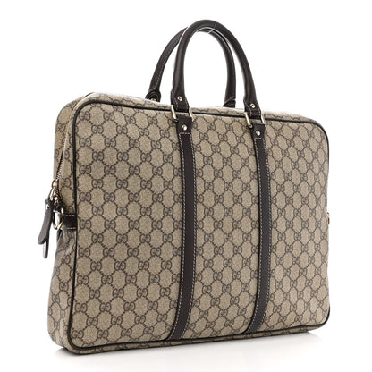 Gucci GG Supreme Monogram Selleria Calfskin Briefcase Beige Ebony Cocoa 3 of 10