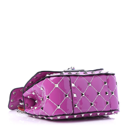 Valentino Garavani Patent Micro Rockstud Spike Shoulder Bag Radiant Orchid 5 of 11