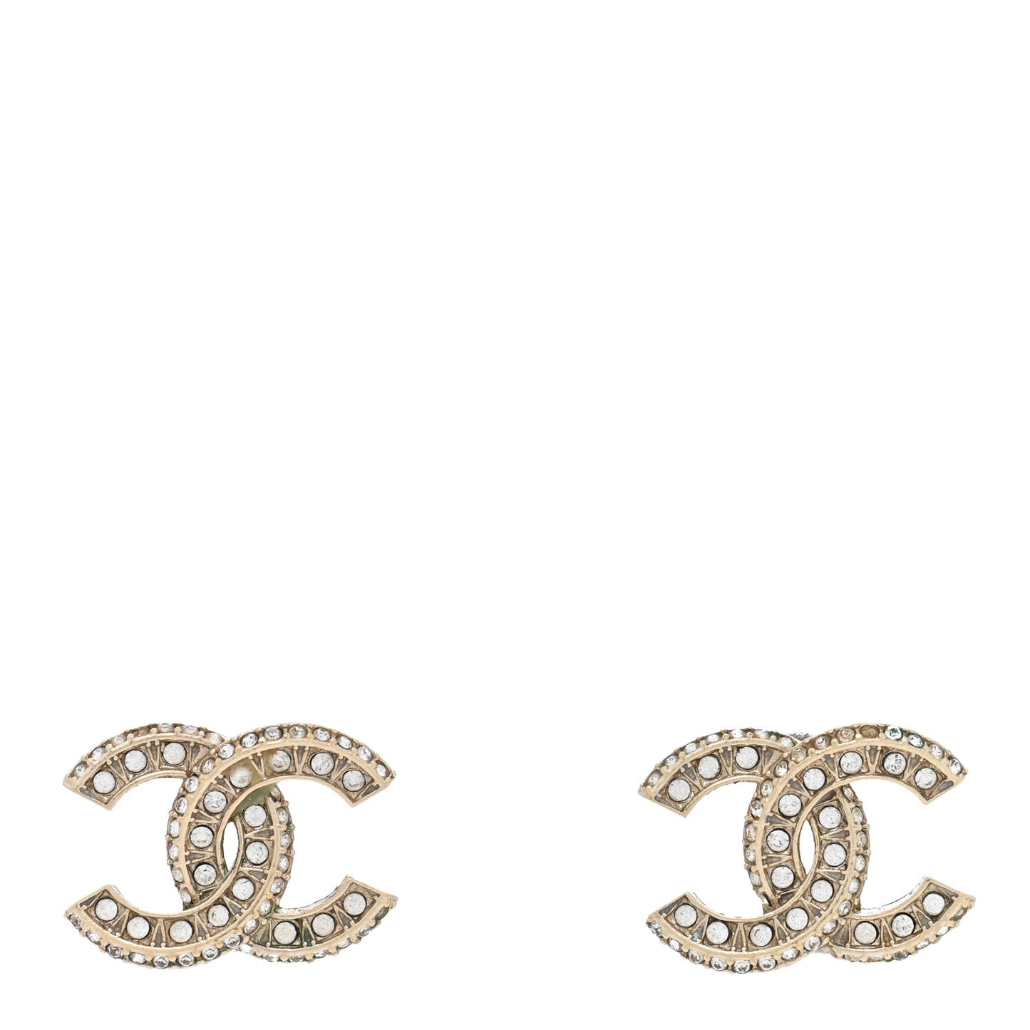 Crystal Timeless CC Earrings Light Gold