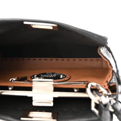 Fendi Cuoio Romano Selleria Bi-Color Mini Peekaboo Iconic Satchel Black Mou 6 of 10