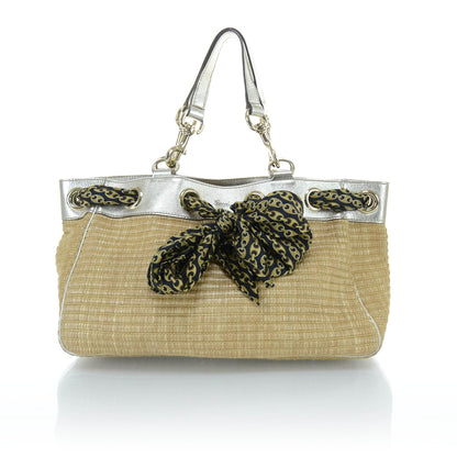 Gucci Natural Straw Leather Positano Tote Metallic 1 of 11