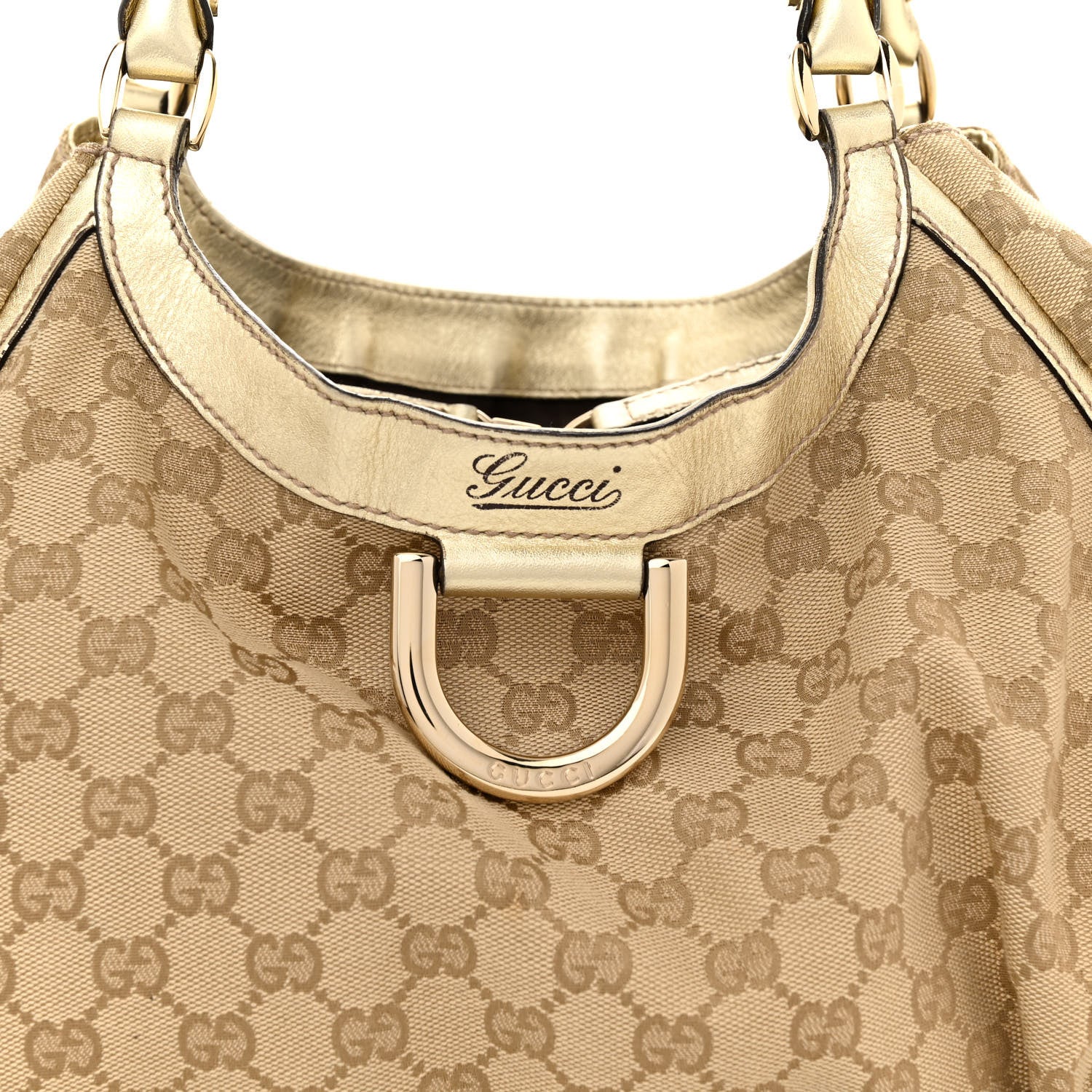 Gucci Monogram Large D Gold Hobo Metallic Gold 8 of 17