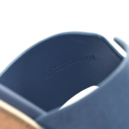 Hermes Suede Goatskin Cork Eze 30 Sandals  40 Bleu Grignon 9 of 10