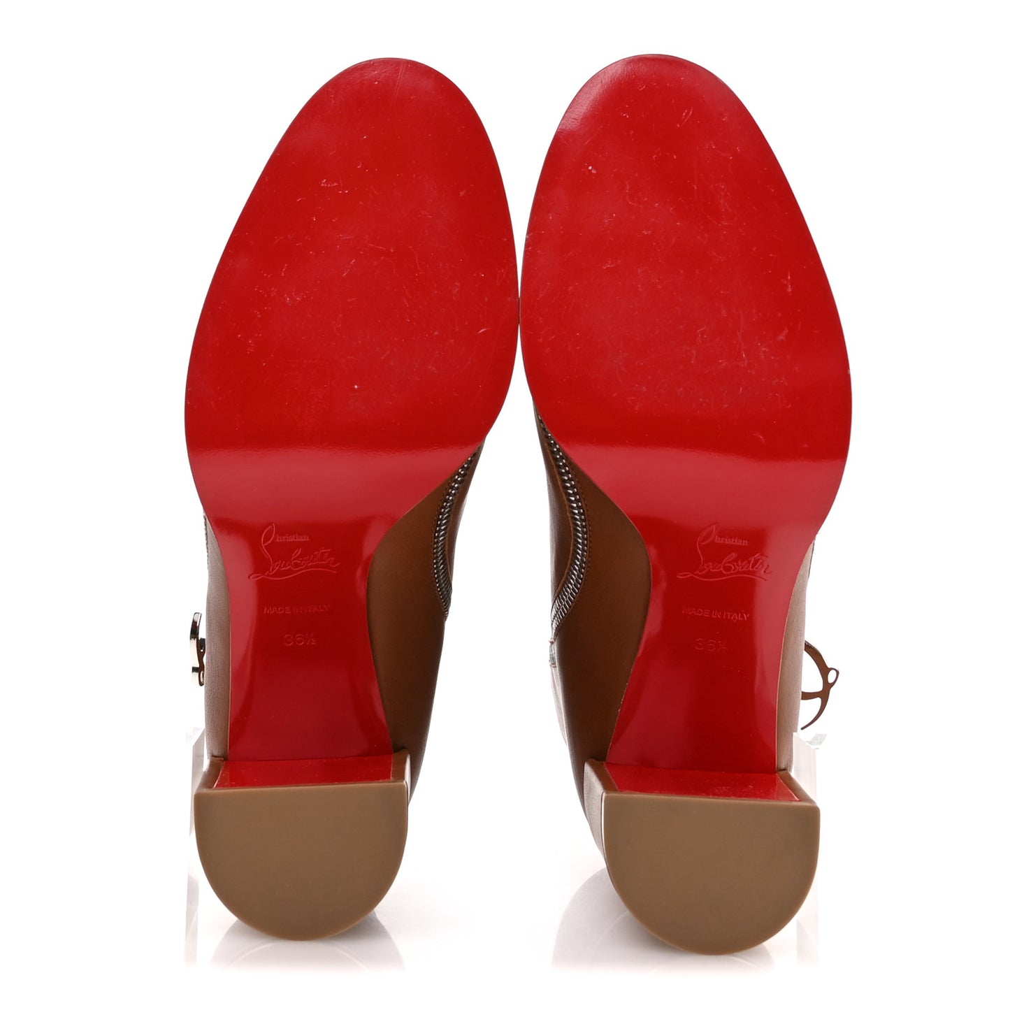 Calfskin CL Zip Bootie 70 Ankle Boots 36.5 Cuoio