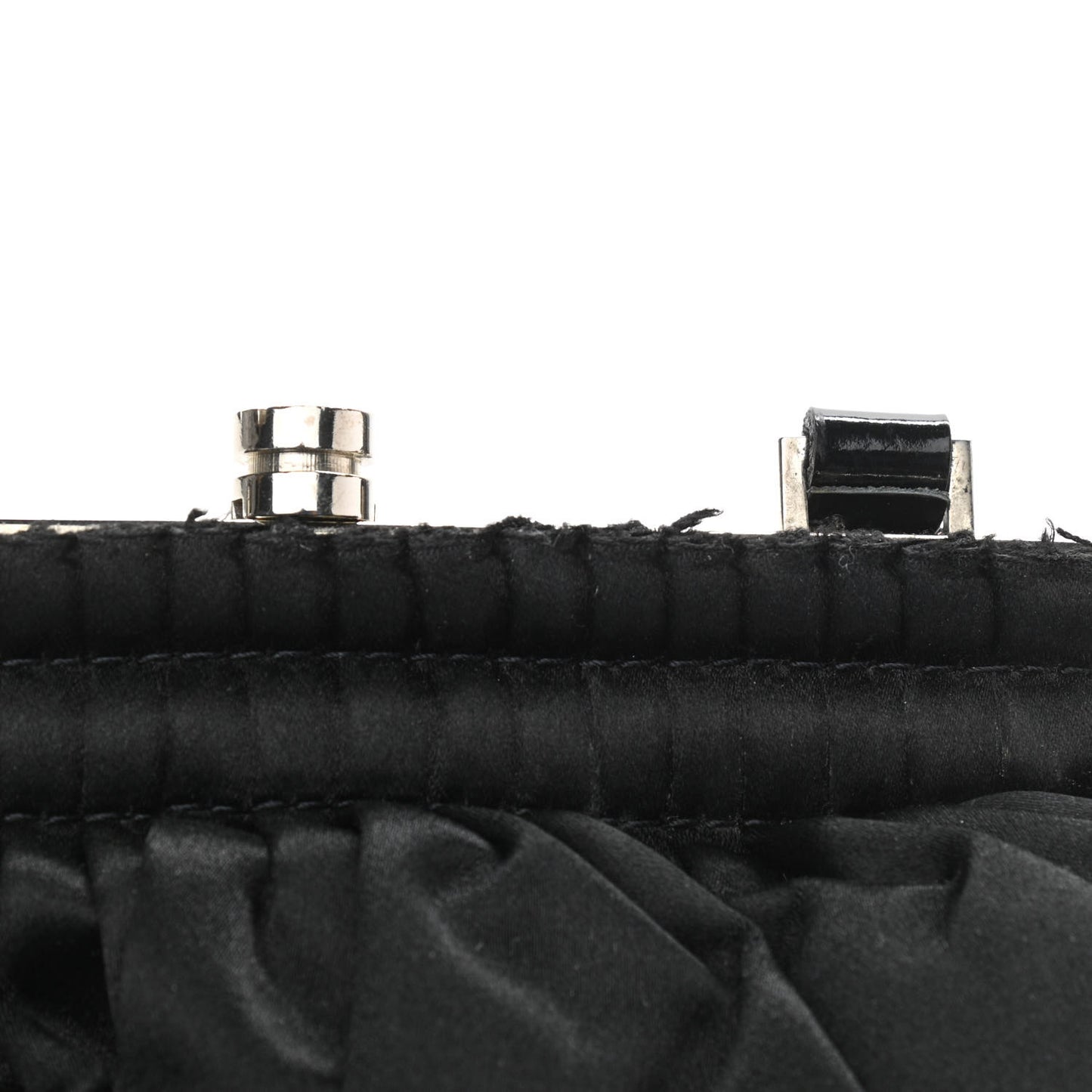 Satin Pleated Clutch Black