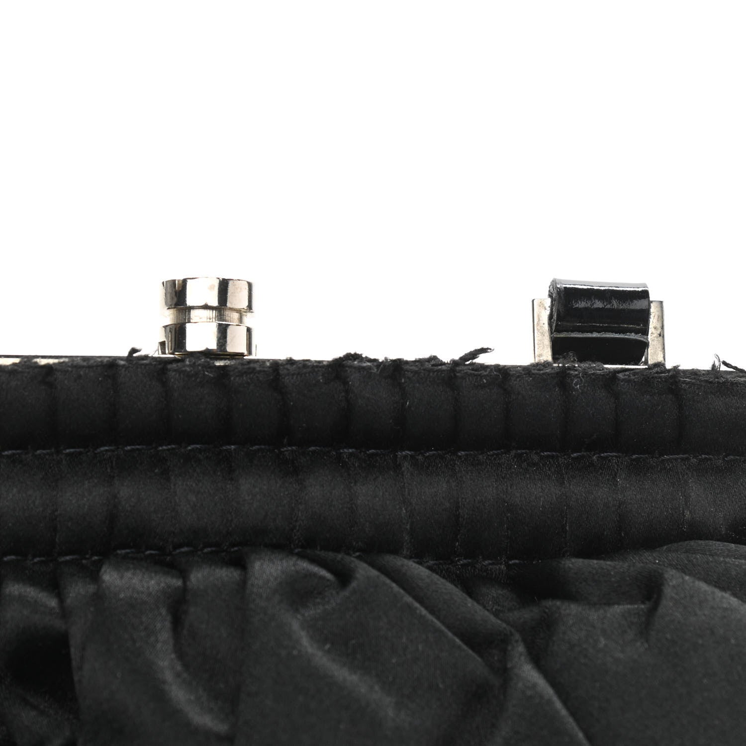 Lanvin Satin Pleated Clutch Black 10 of 10