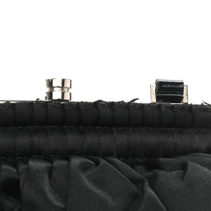 Lanvin Satin Pleated Clutch Black 10 of 10