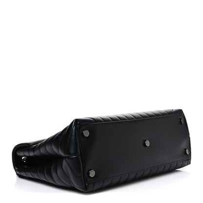 Saint Laurent Calfskin Y Quilted Monogram Monochrome Large Loulou Chain Satchel Black 4 of 10