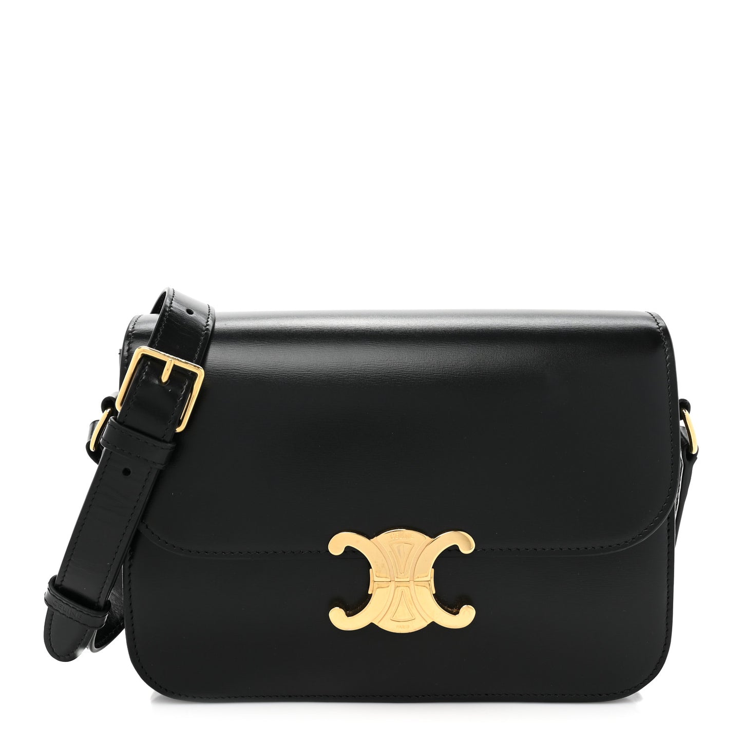Shiny Calfskin Medium Triomphe Black