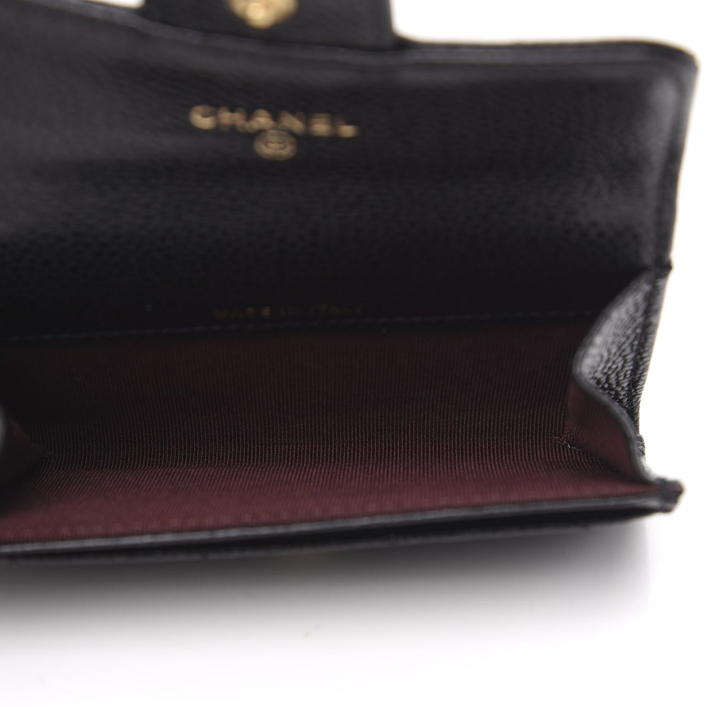 Caviar Quilted Flap Card Holder Black