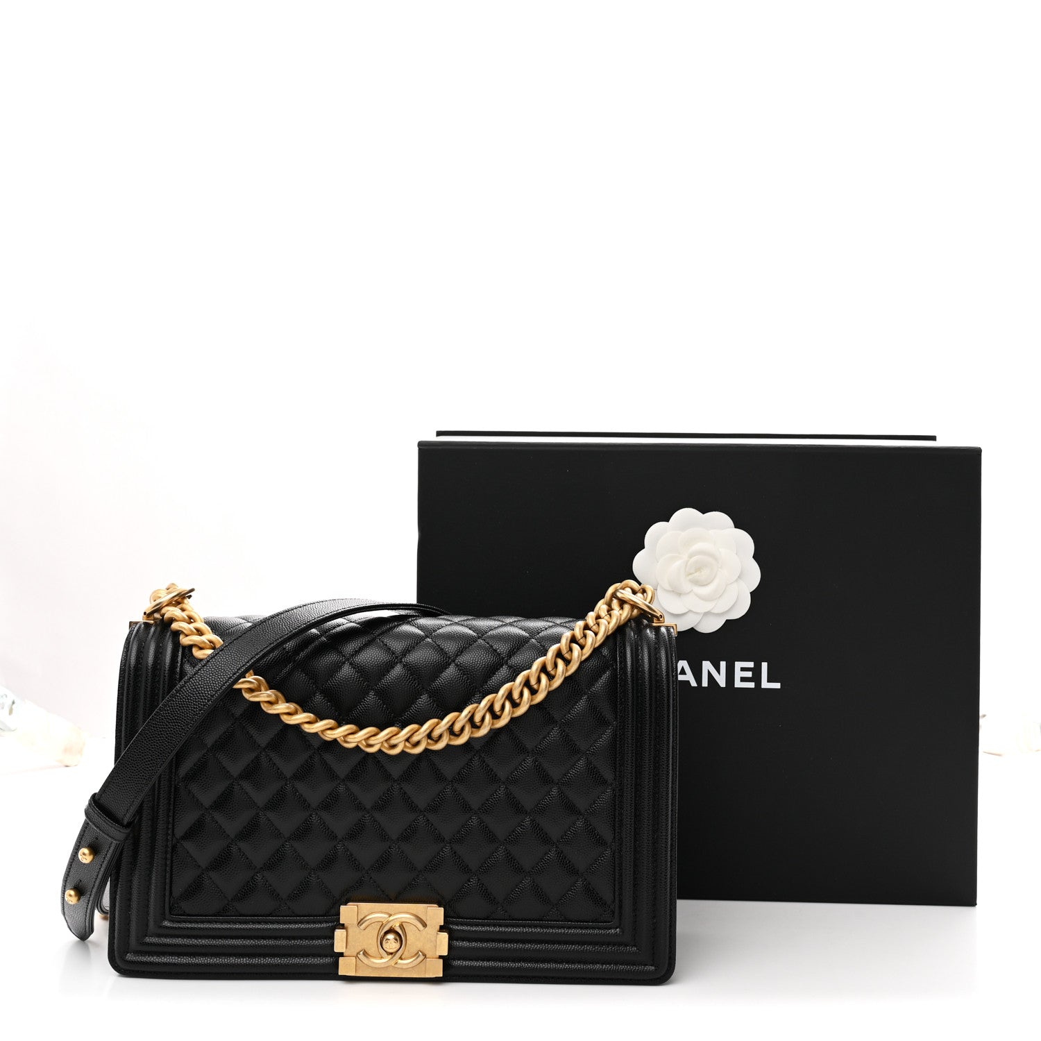 Chanel Caviar Quilted New Medium Boy Flap Black 10 of 10