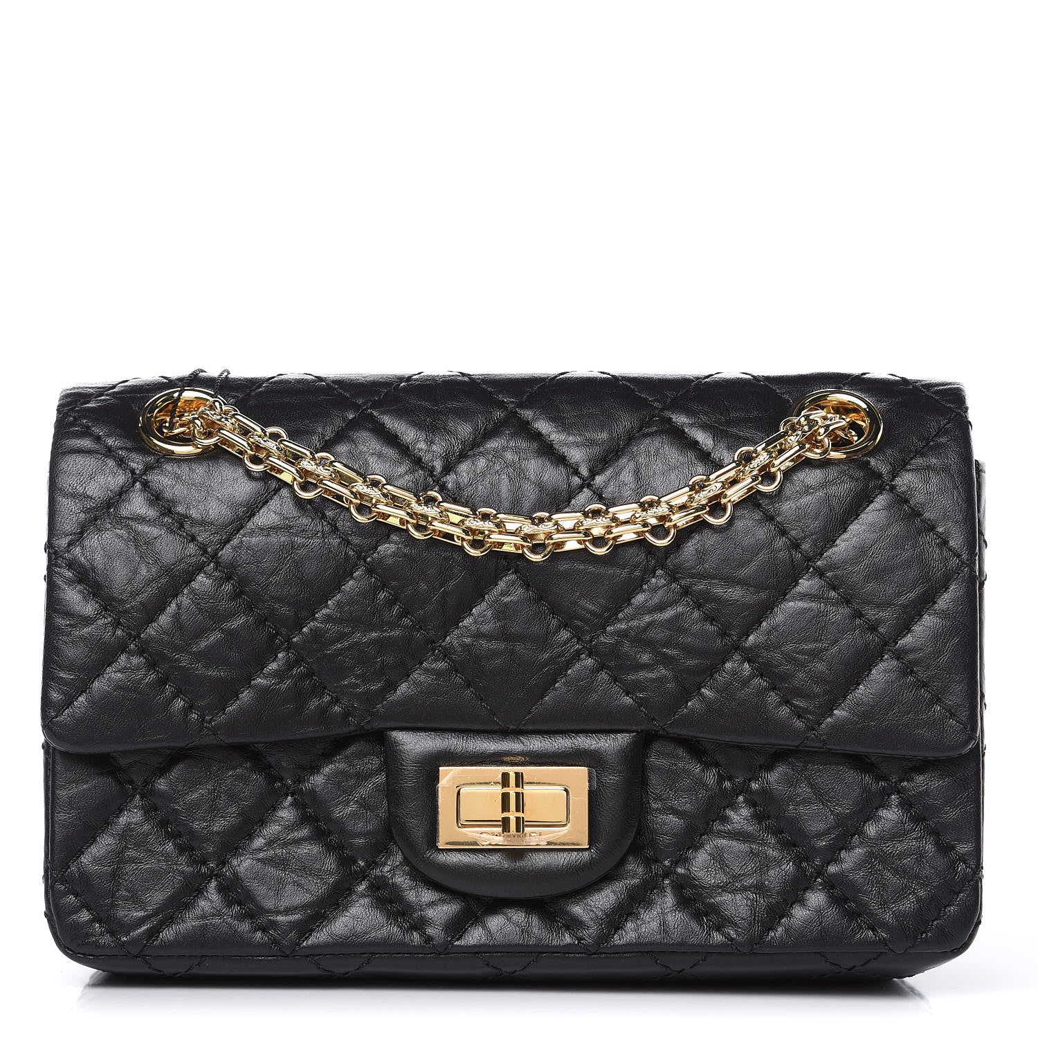 Chanel Aged Calfskin Quilted 2.55 Reissue Mini Flap Black 1 of 10