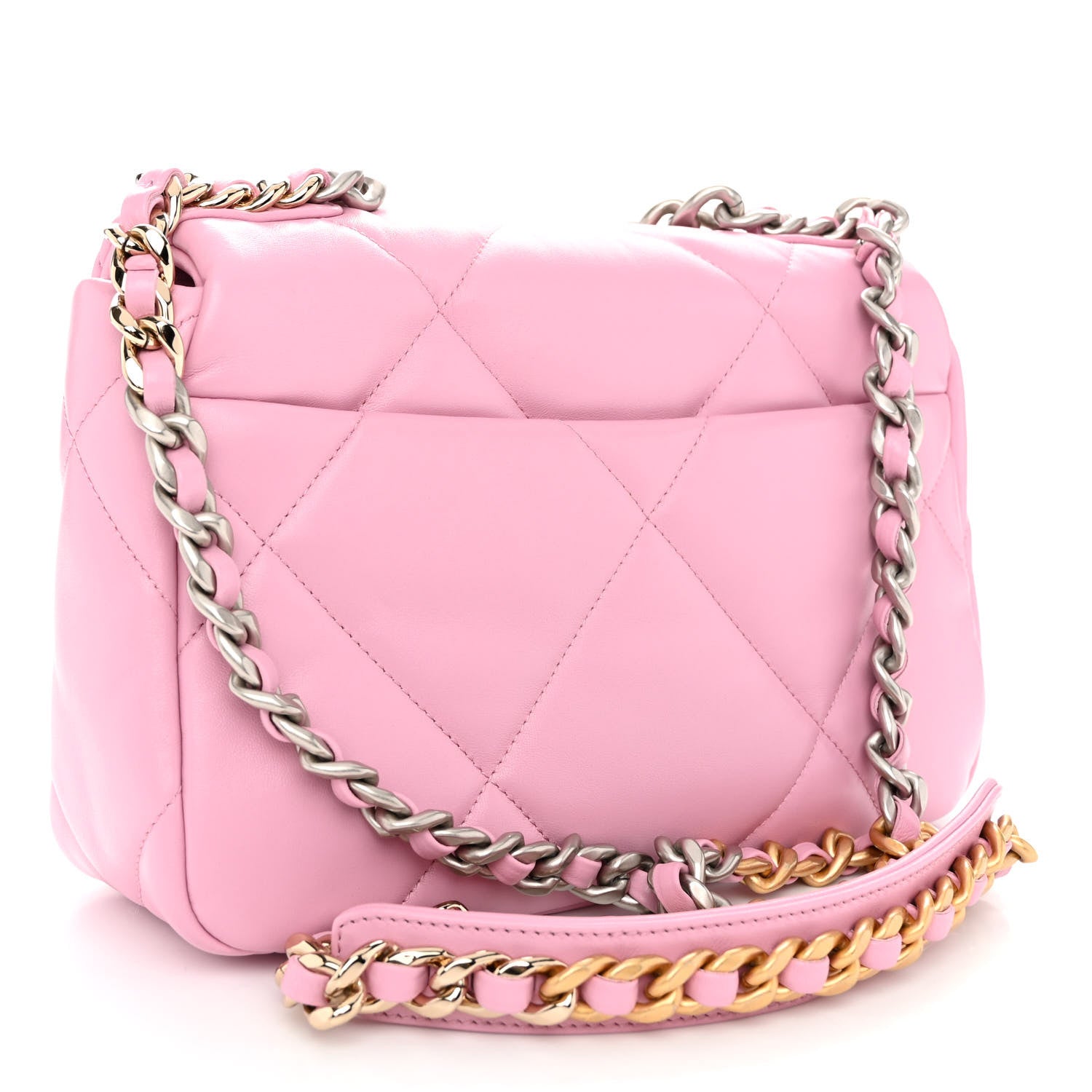 Chanel Lambskin Quilted Medium Chanel 19 Flap Pink 3 of 11