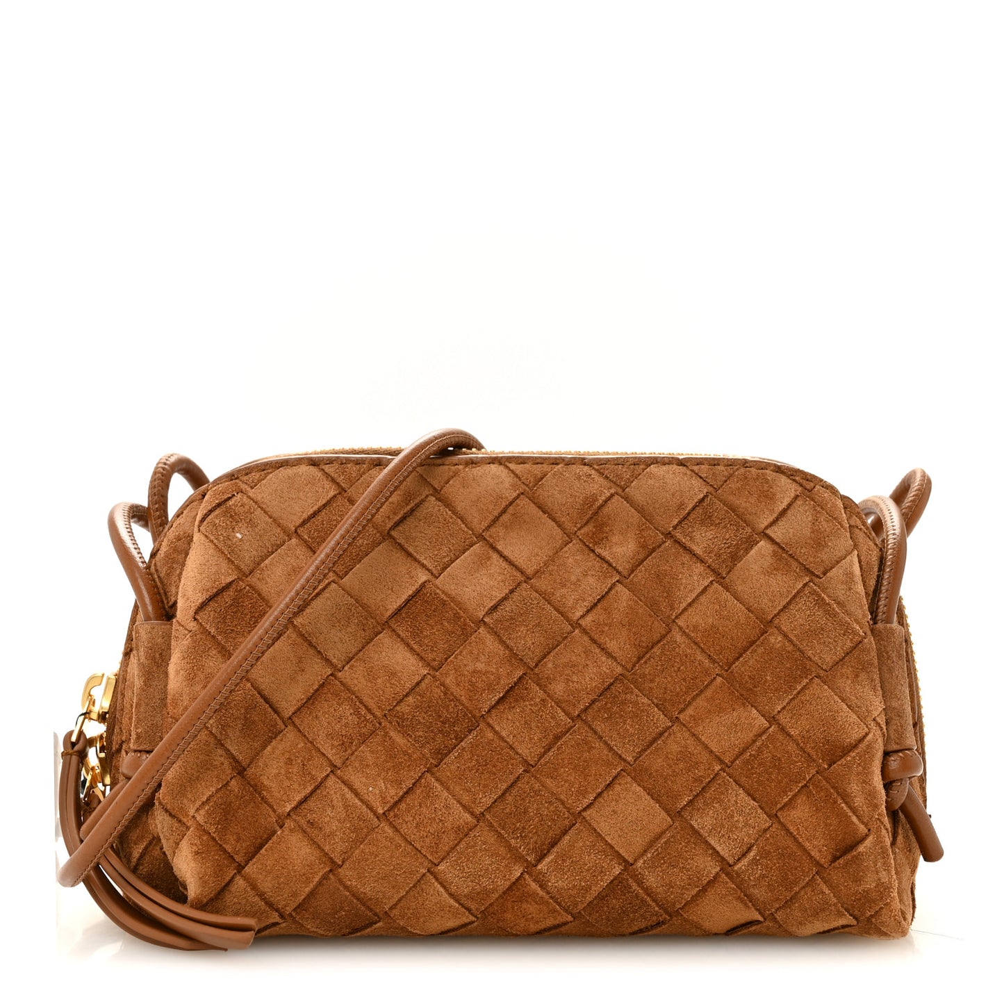 Suede Intrecciato Concert Pouch Amber