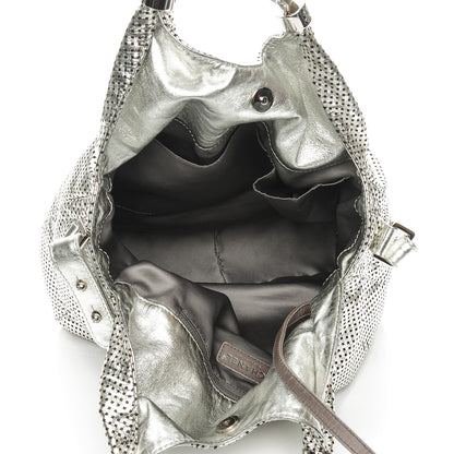 Chanel Metallic Glazed Calfskin Perforated Medium Rodeo Drive Tote Silver 5 of 8