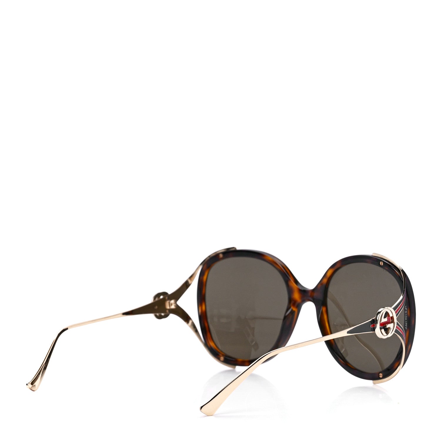 Gucci Acetate Round Frame Injected GG0226SK Sunglasses Tortoise 4 of 8