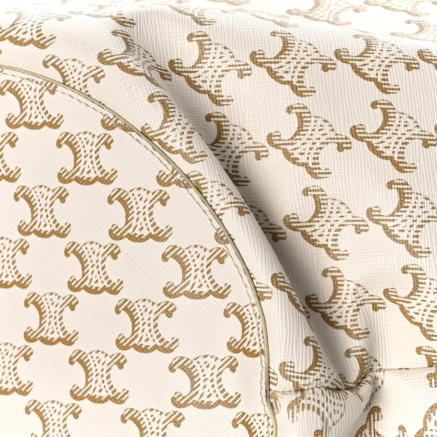 Celine Calfskin Canvas Triomphe Large Couffin White 8 of 8