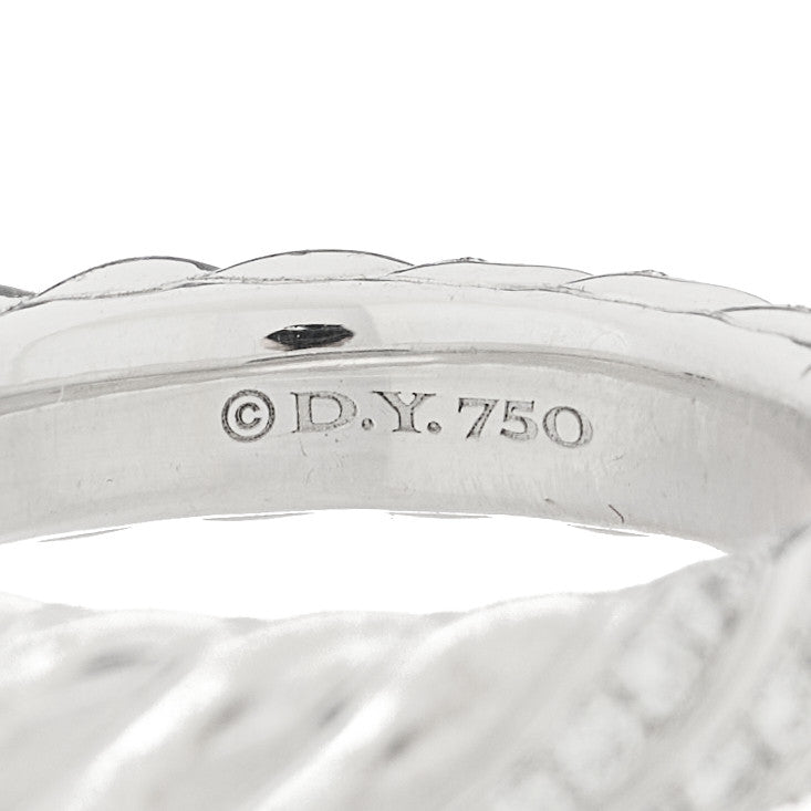 David Yurman 18K White Gold Diamond 4.6mm Sculpted Cable Band Ring 52 6 4 of 4