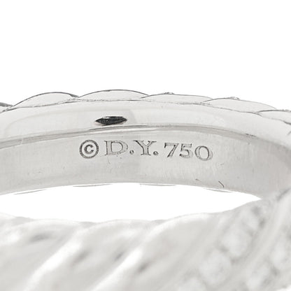 David Yurman 18K White Gold Diamond 4.6mm Sculpted Cable Band Ring 52 6 4 of 4