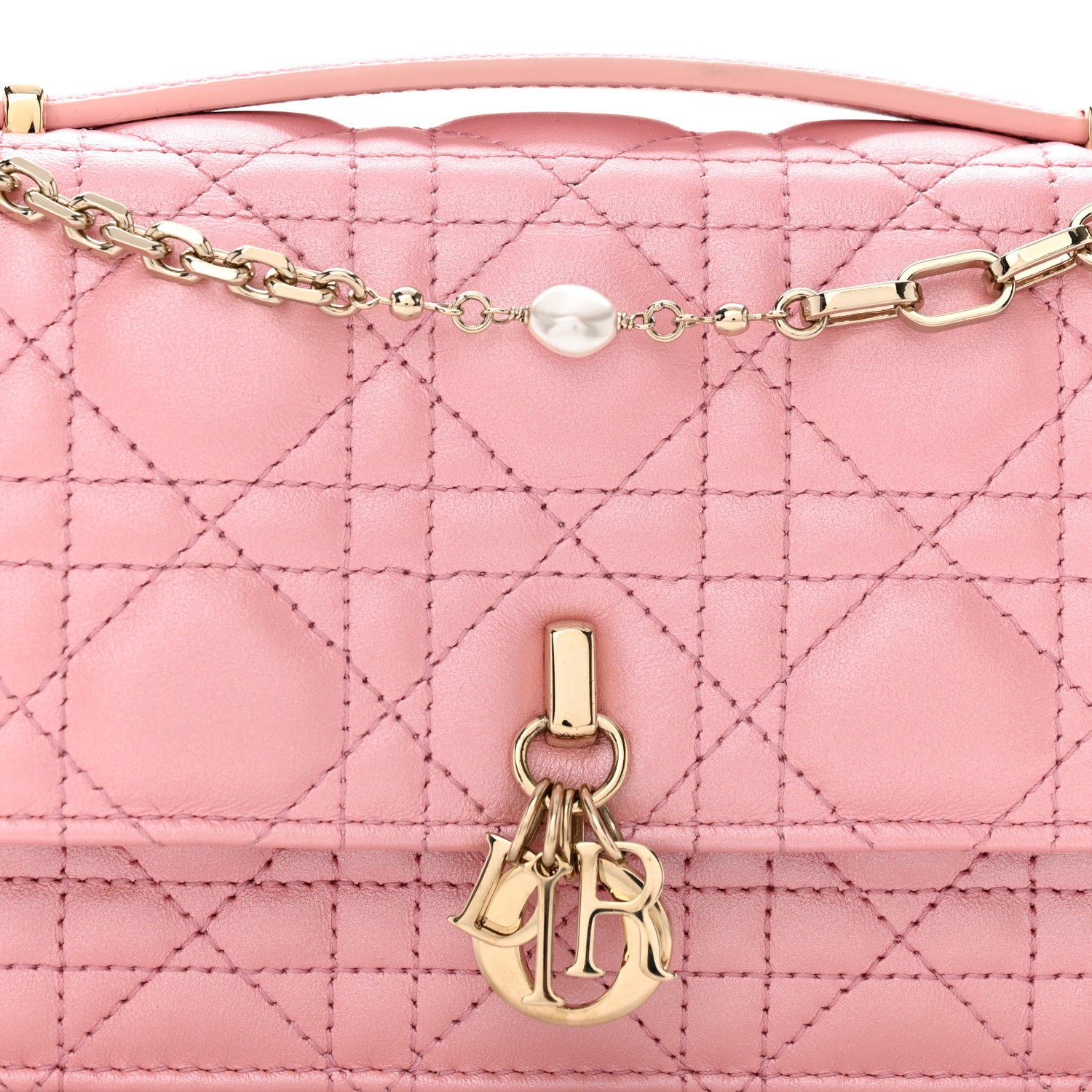 Christian Dior Lambskin Cannage Mini My Dior Top Handle Clutch 8 of 11