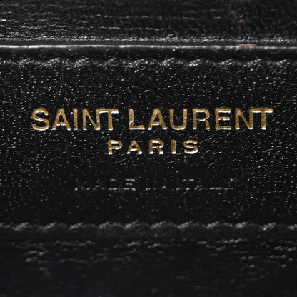 Saint Laurent Grain De Poudre Textured Mixed Matelasse Triquilt Medium Monogram Satchel Black 6 of 9