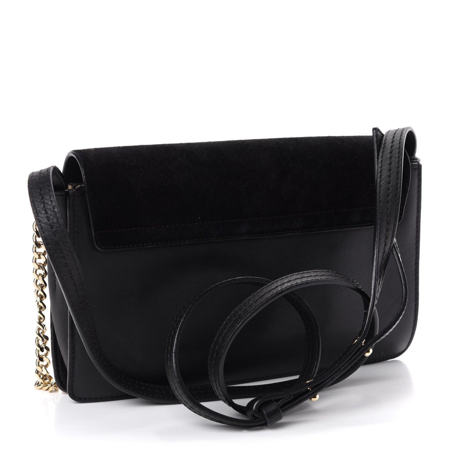 Suede Calfskin Small Faye Shoulder Bag Black