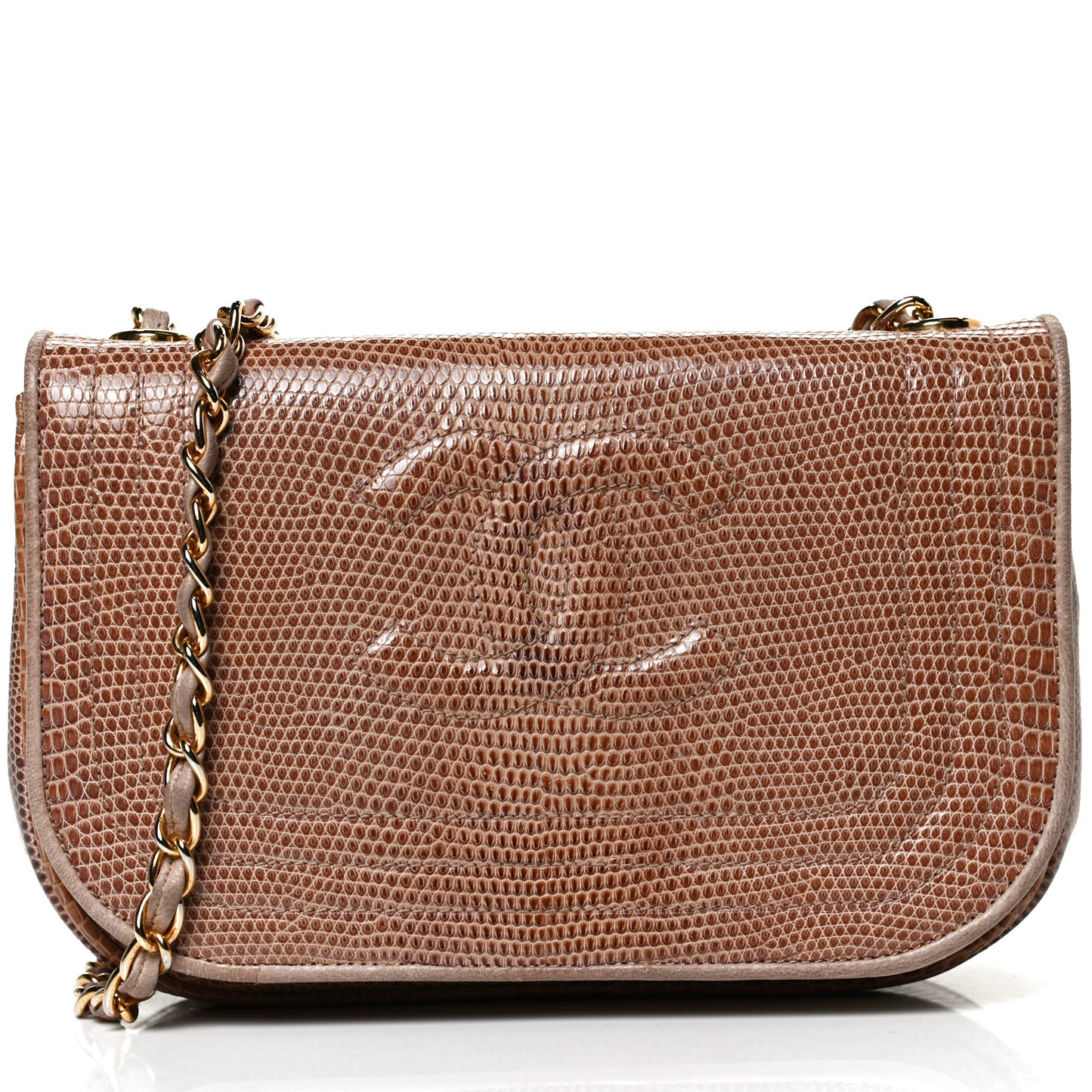 Snakeskin Flap Brown