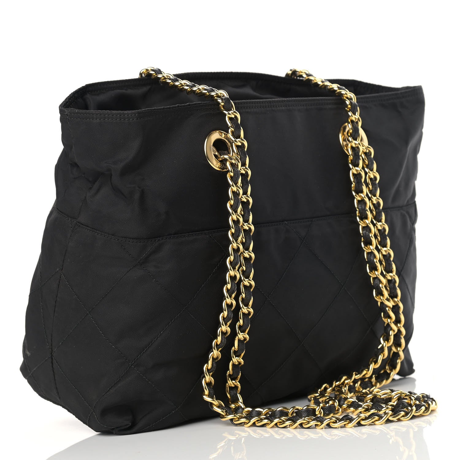 Prada Tessuto Nylon Chain Shoulder Bag Black 2 of 10