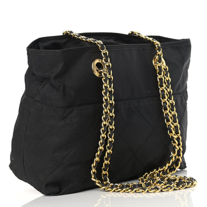 Prada Tessuto Nylon Chain Shoulder Bag Black 2 of 10