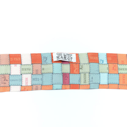 Hermes Silk Bolduc Au Carre Twilly Capucine Vert Gris Bleuete 2 of 5