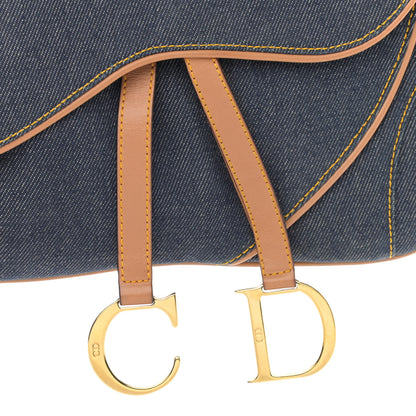 Christian Dior Denim Calfskin Double Saddle Bag Blue 7 of 10