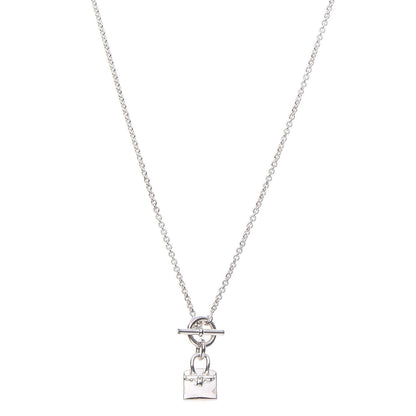 Hermes Sterling Silver Birkin Amulette Pendant Necklace 1 of 6