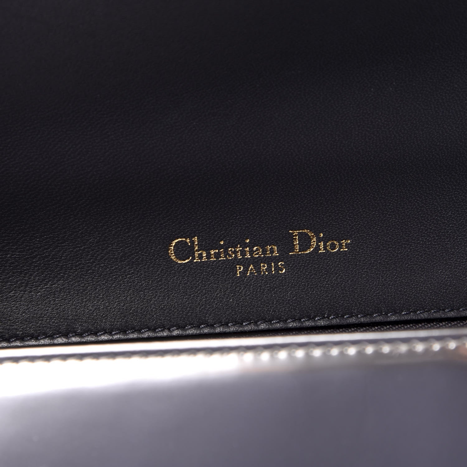 Christian Dior Metallic Patent Micro-Cannage Small Diorama Flap Bag Silver 5 of 8
