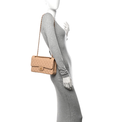 Chanel Caviar Quilted Medium Double Flap Beige 2 of 10