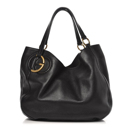 Gucci Pebbled Calfskin Medium Twill Shoulder Bag Black 1 of 7