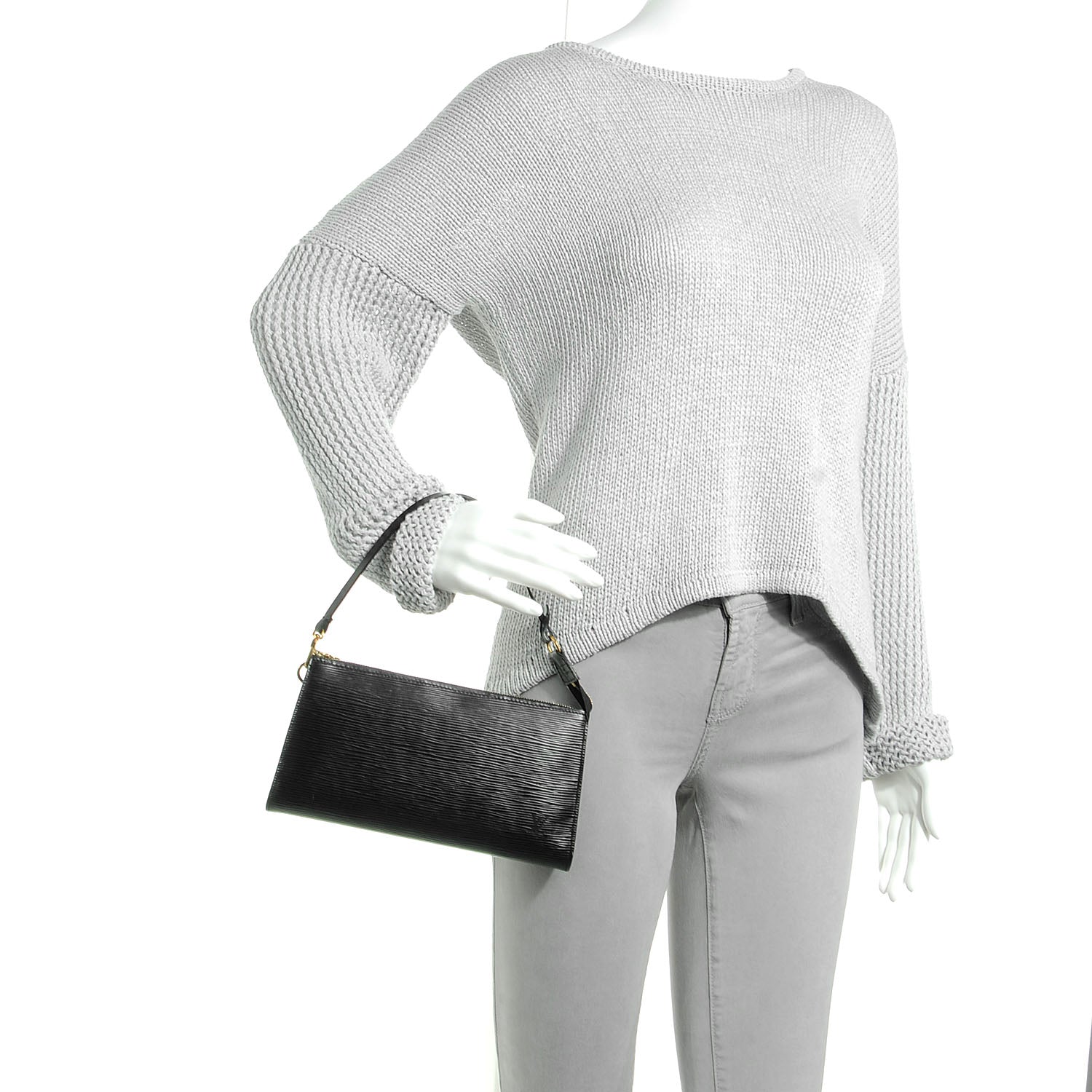 Louis Vuitton Epi Pochette Accessories 24 Black 2 of 7