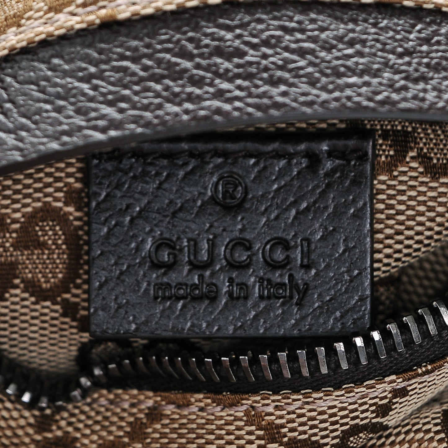 GG Monogram Double Pocket Belt Bag Dark Brown