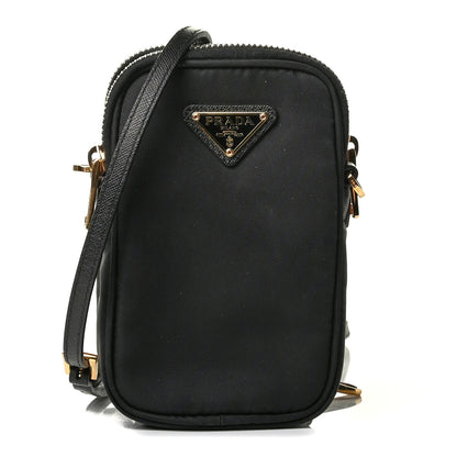 Prada Tessuto Nylon Double Zip Phone Case Crossbody Bag Black 1 of 7