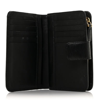 Prada Vitello Move Metal Compact Wallet Black 5 of 10