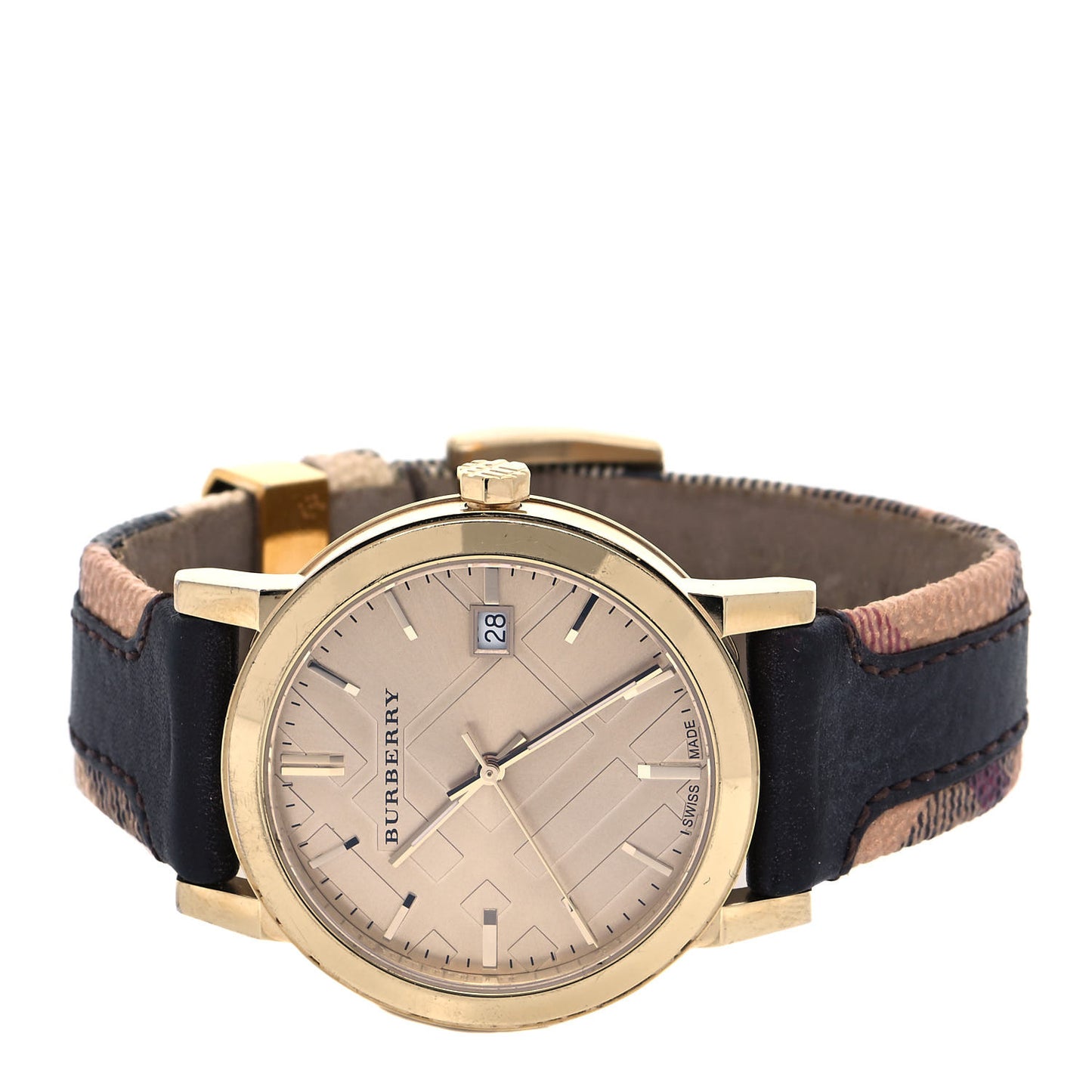 Stainless Steel Calfskin 38mm Quartz Watch Champagne BU9032