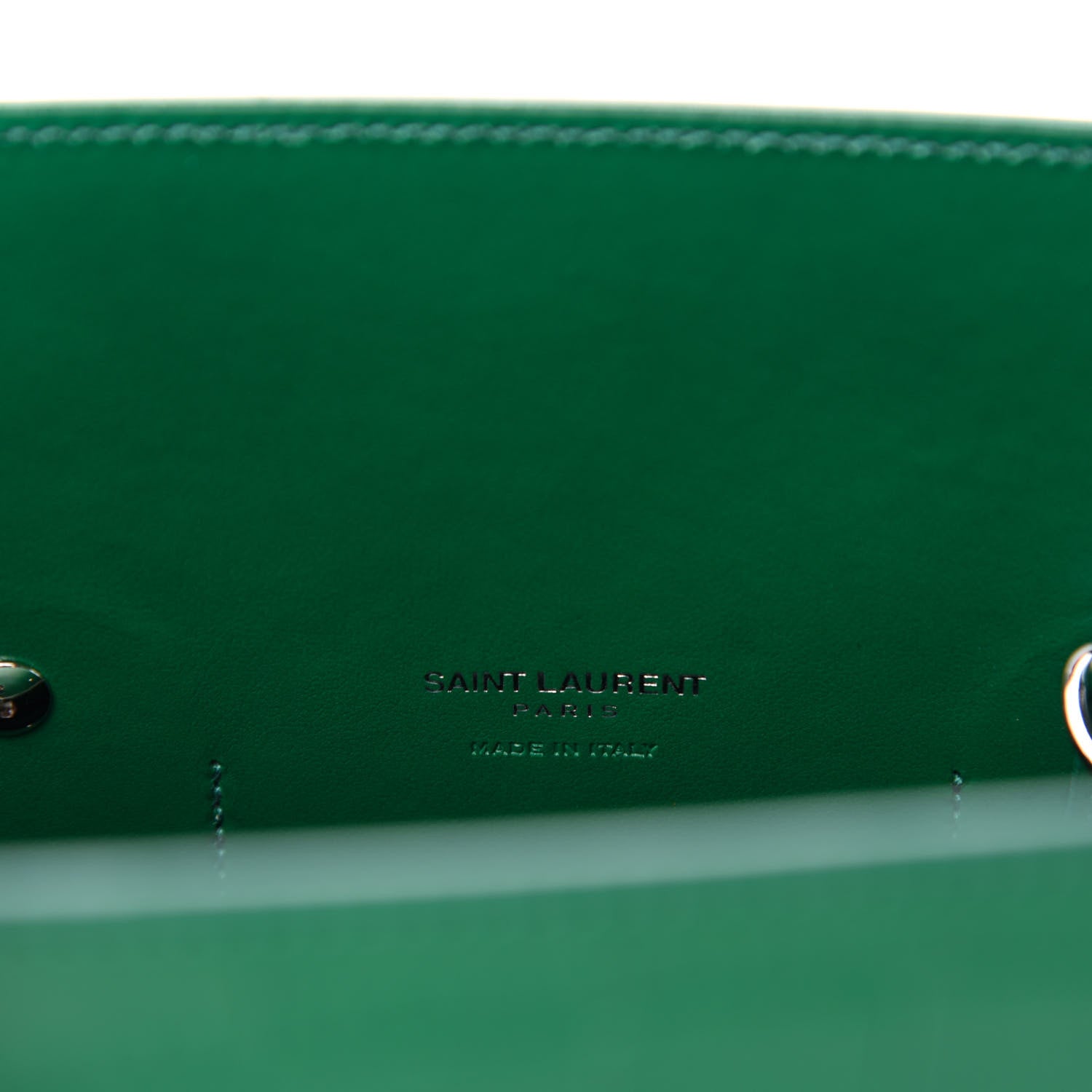 Saint Laurent Calfskin Crocodile Embossed Small Sac de Jour Green 8 of 9