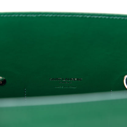 Saint Laurent Calfskin Crocodile Embossed Small Sac de Jour Green 8 of 9
