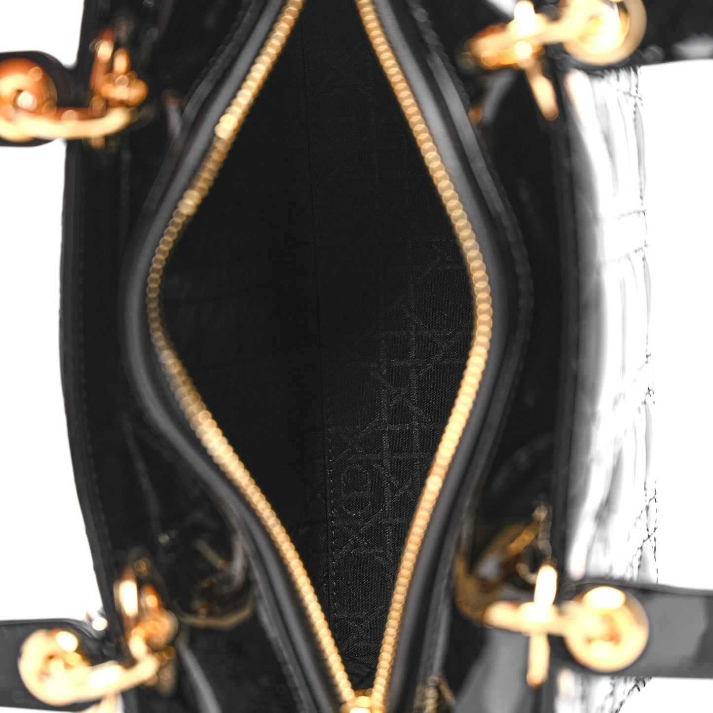 Patent Cannage Medium Lady Dior Black