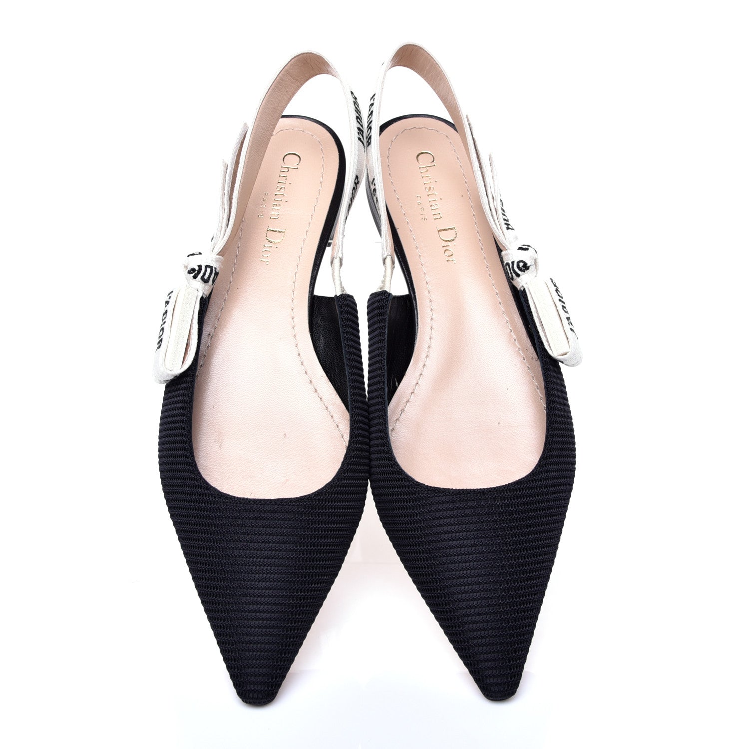 Christian Dior Technical Canvas Ribbon J'Adior Slingback Ballet Flats 38 Black 5 of 11